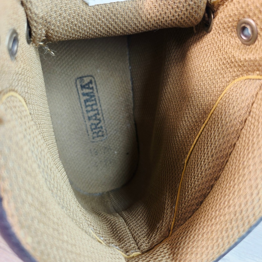Brahma Work Boots Mens 7 Womens 8.5 Tan Suede Leather Oil Slip Resistant Utility - Picture 4 of 7
